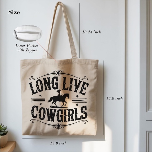 Cowgirl Canvas Tote Bag - Picture 5 of 7